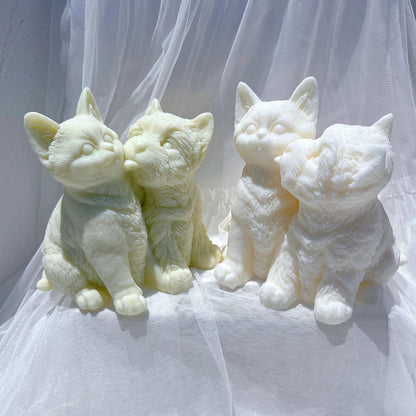 Dog Kiss Cat Candle Silicone Mould