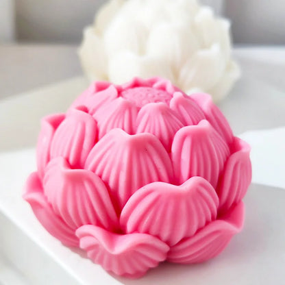 Lotus Flower with Buds Candle Silicone Mould