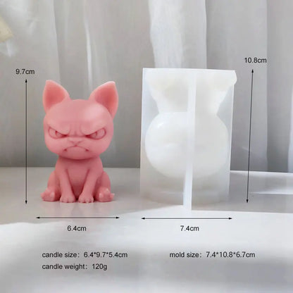 Adorable Angry Puppy Silicone Candle Mould