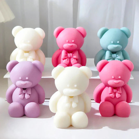 Bowtie Bear Silicone Candle Mould