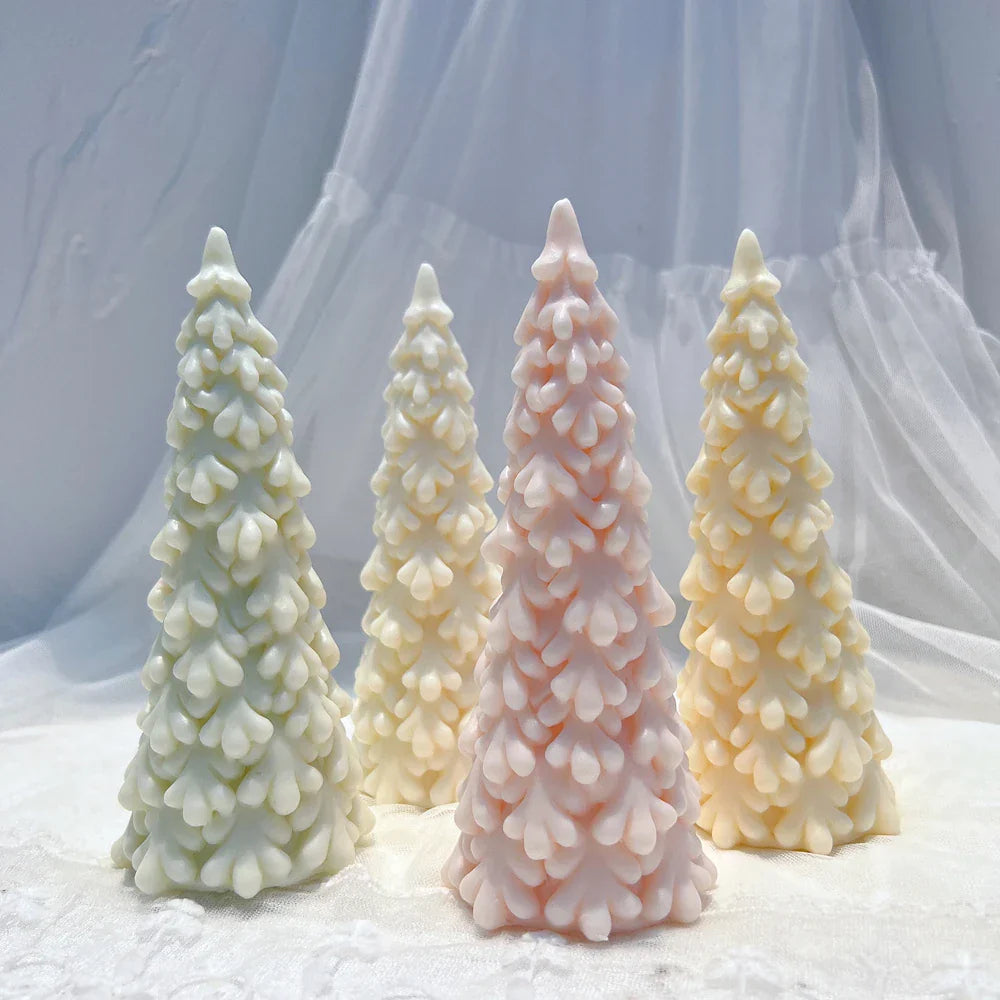 Medium size Snow Pine Christmas Tree Silicone Candle Mould