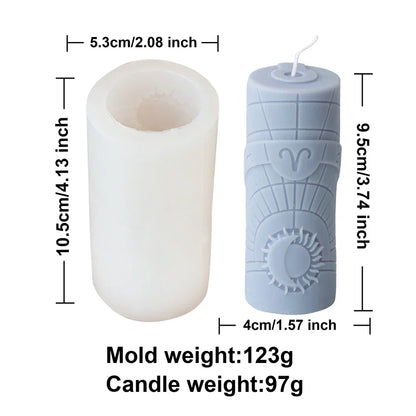 3D Constellation Pillar Candle Mould for Zodiac Designs