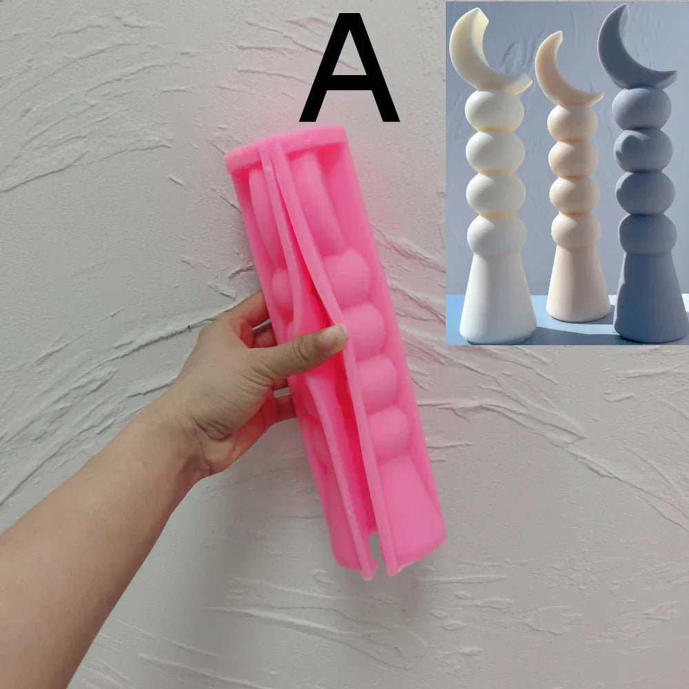 Crescent Moon Pillar Candle Mould