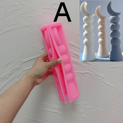 Crescent Moon Pillar Candle Mould