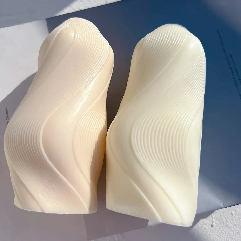 Unique Wave Twirl Ribbed Candle Mould