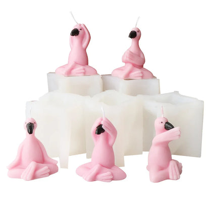 3D Flamingo Silicone Candle Mould for Cute Bird Crafts