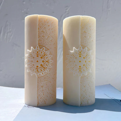 Floral mandala Pillar Candle Moulds