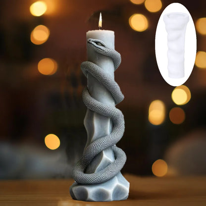 DIY Spiral Snake Relief Long Pole Candle Silicone Mould