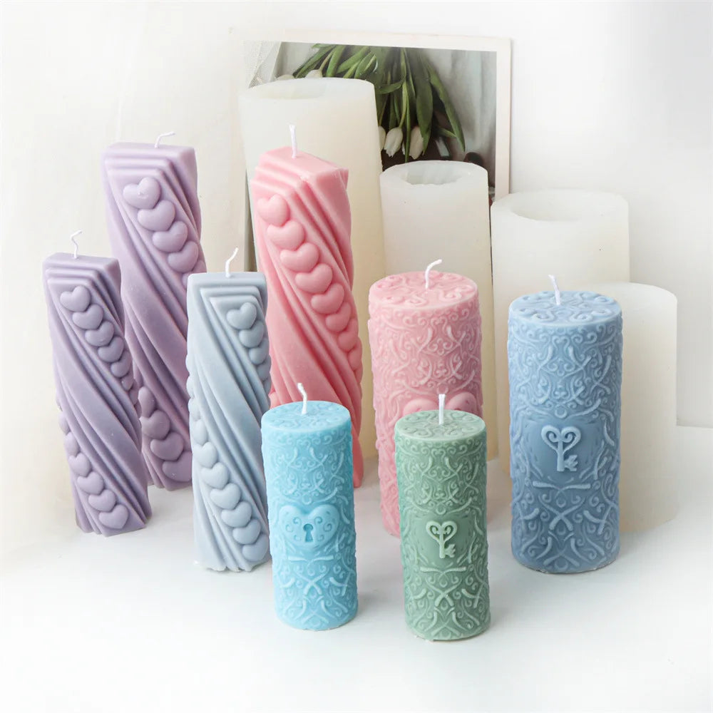 DIY Love Spiral Cylinder Candle Mould Nordic Decor