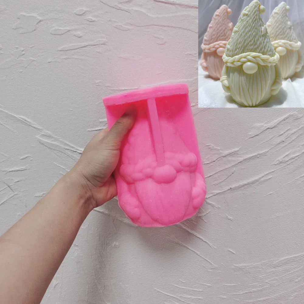 Knitted Christmas Gnome Candle Mould