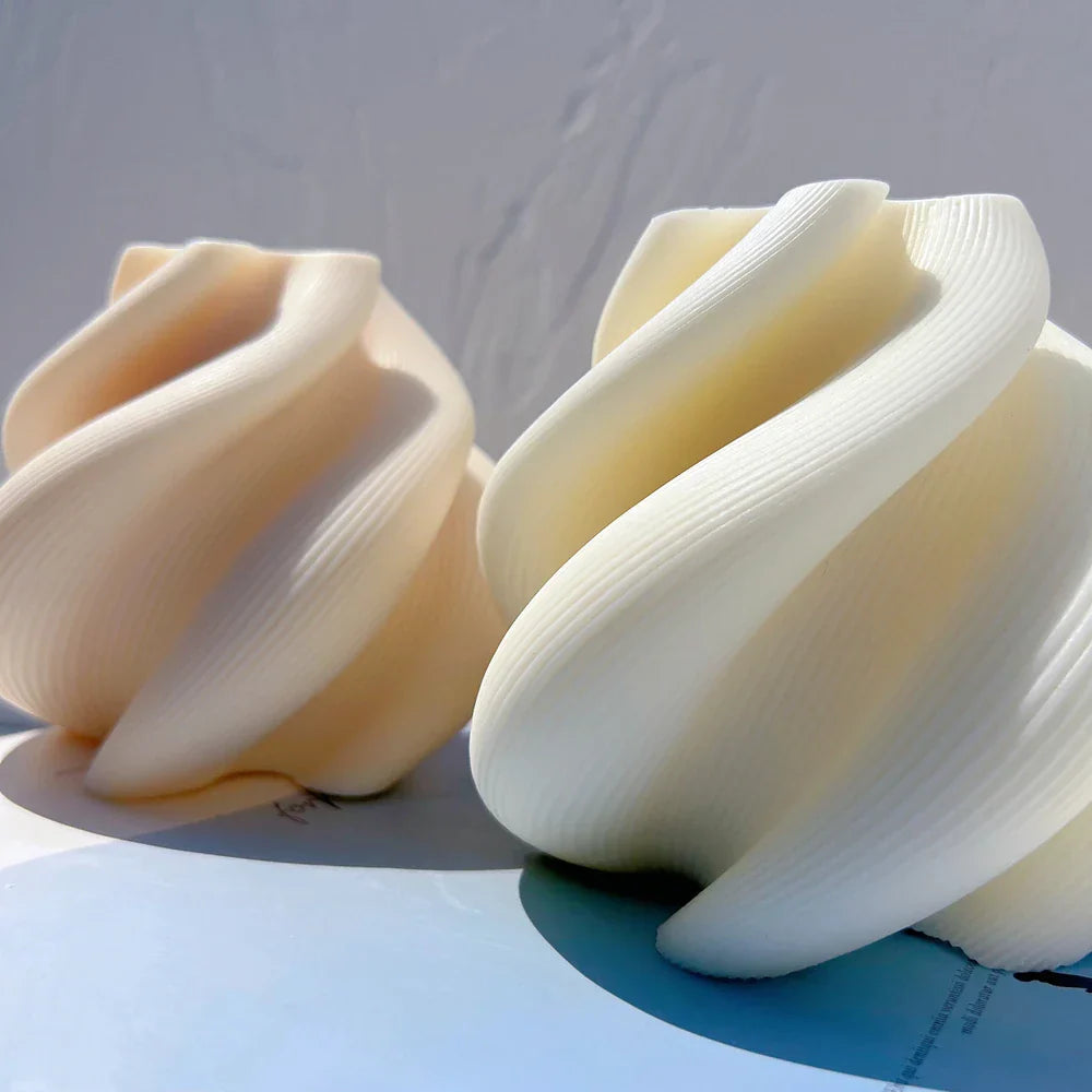 Big Size Geometric Wave Twirl Candle Mould