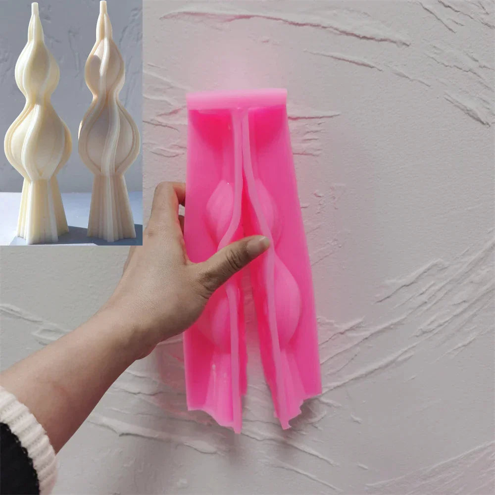 Tall Swirl Candle Silicone Moulds