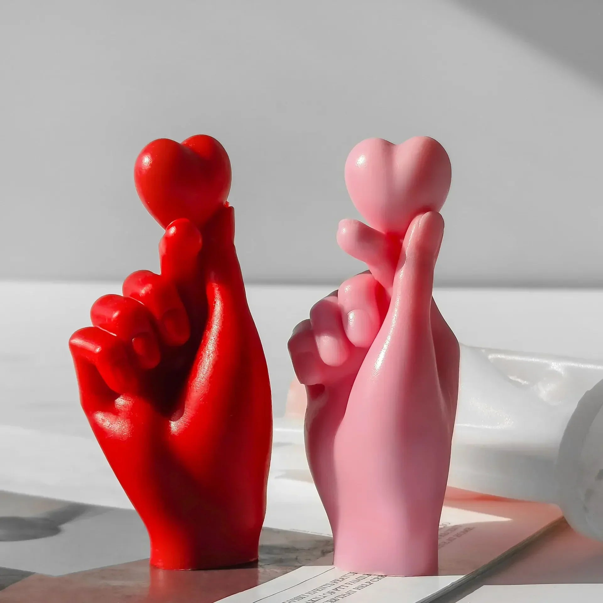 Finger Heart Gesture Silicone Candle Mould