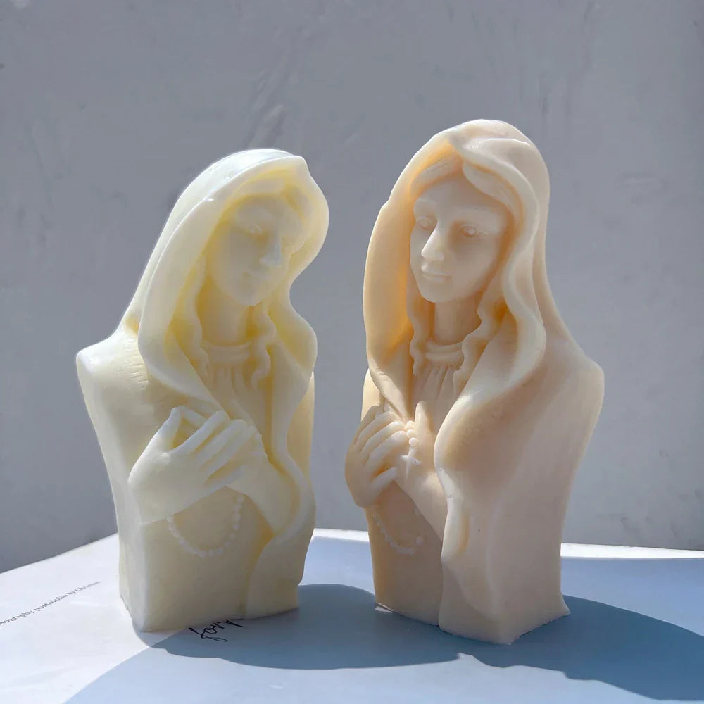 Praying Virgin Mary Sculpture Silicone Candle Mould