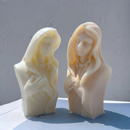 Praying Virgin Mary Sculpture Silicone Candle Mould