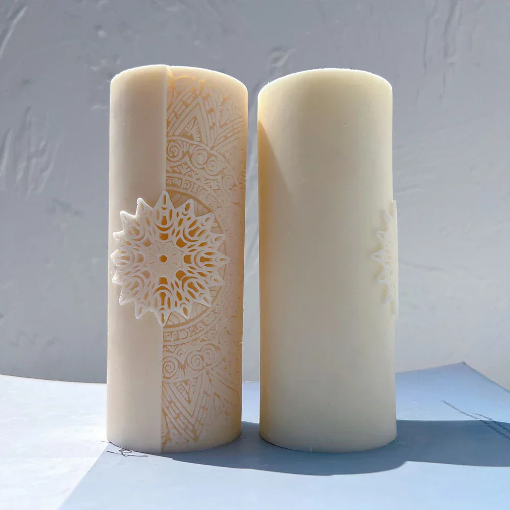 Floral mandala Pillar Candle Moulds