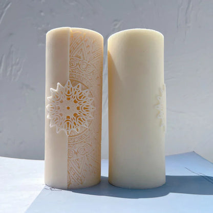 Floral mandala Pillar Candle Moulds