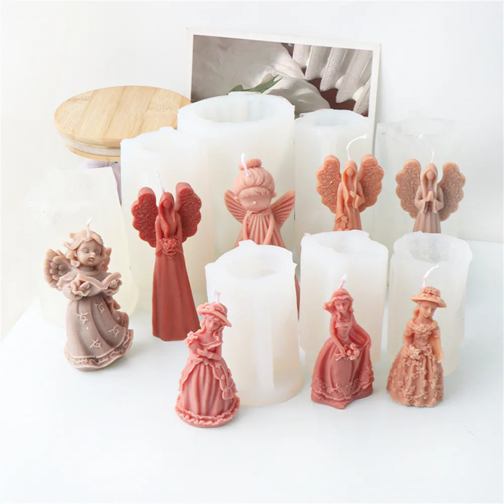 3D Angel Girls Candle Silicone Candle Mould