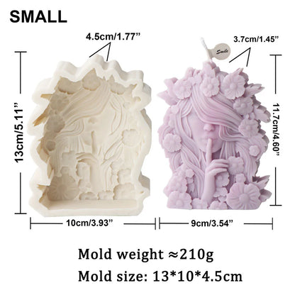 Flower Goddess Portrait Candle Silicone Mould