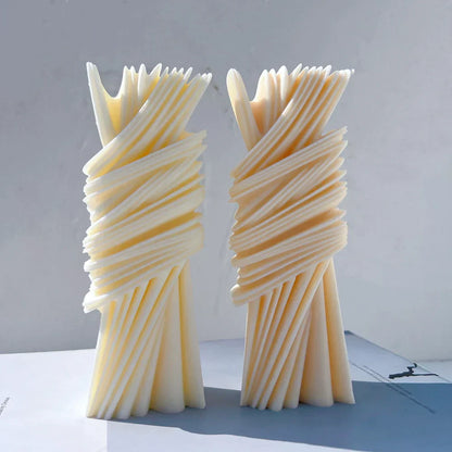 Abstract Geometric Pillar Candle Mould