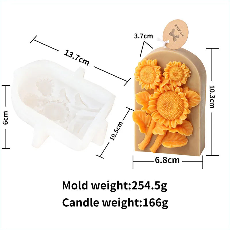 3D Flower Shape Scented Candle Silicone Mould