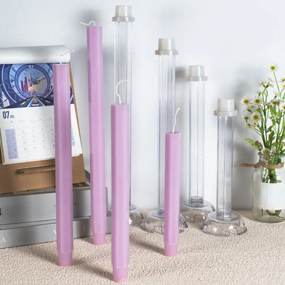 Hexagon Stripe Pole Acrylic Taper Candle Mould