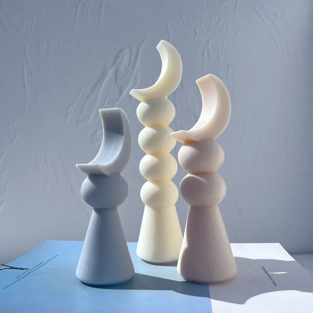 Crescent Moon Pillar Candle Mould
