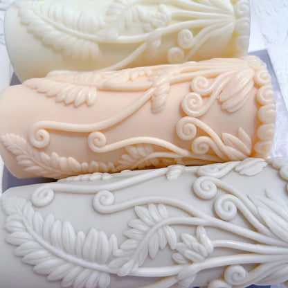Fern Pillar Candle Mould