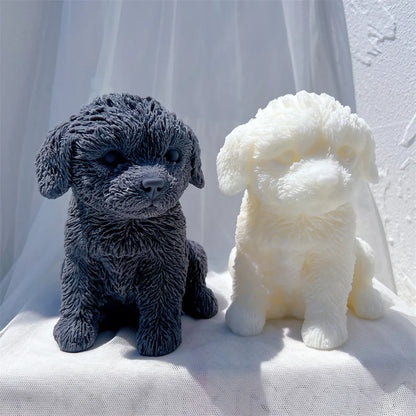 Cute Labradoodle Dog Silicone Candle Mould