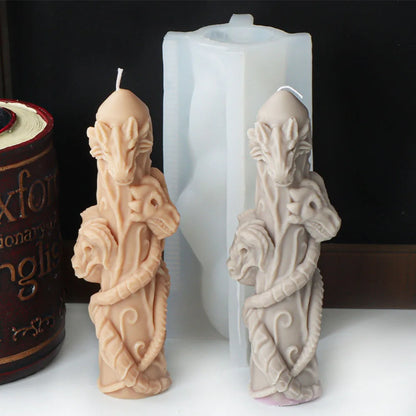 Dragon Head Pillar Candle Mould