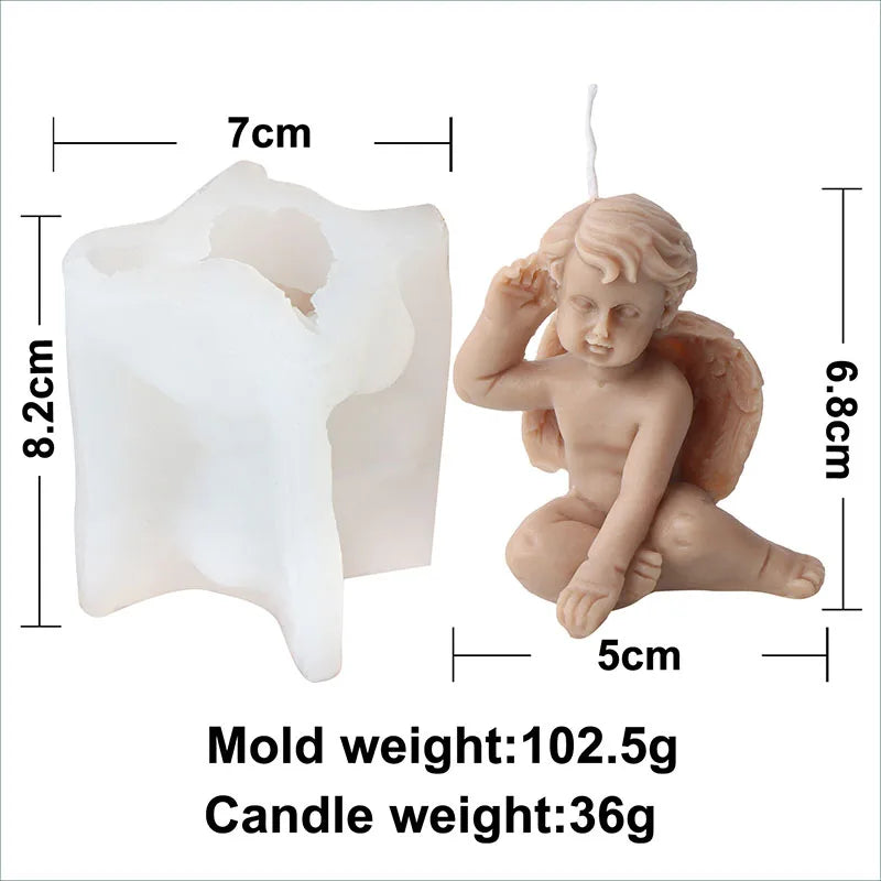 Cute Angel Theme Silicone Candle Mould