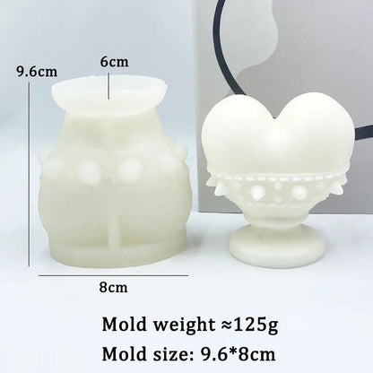 Rose Heart Shaped Candle Mould Silicone
