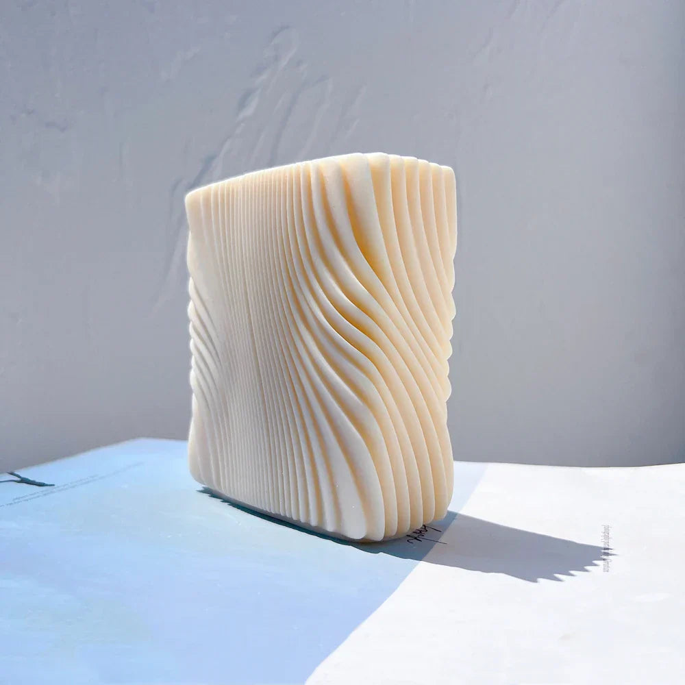 Block Square Swirl Candle Mould