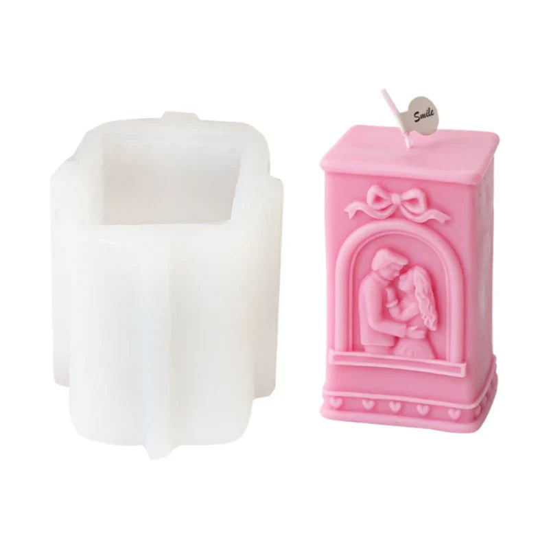 Embossed Married Couple Silicone Candle Mould