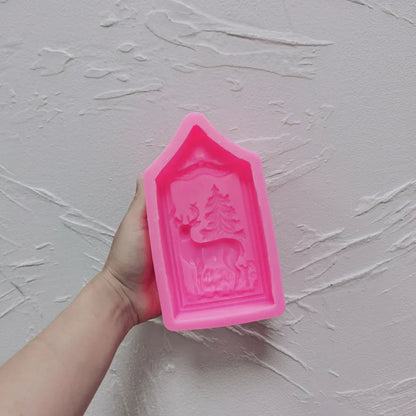 Reindeer Christmas Ornaments Silicone Candle Mould