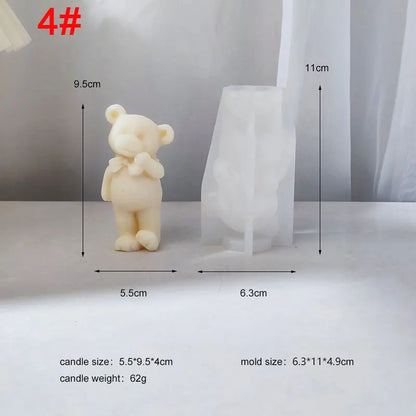 Bowtie Bear Family Candle Mould