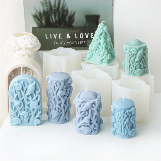 Coral Pillar Candle Silicone Mould