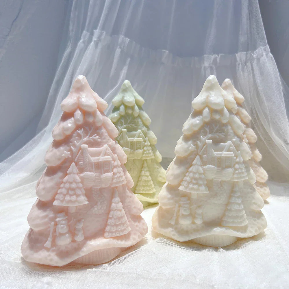 15CM Details Christmas Tree Silicone Candle Mould
