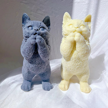 Standing Cat Candle Silicone Mould