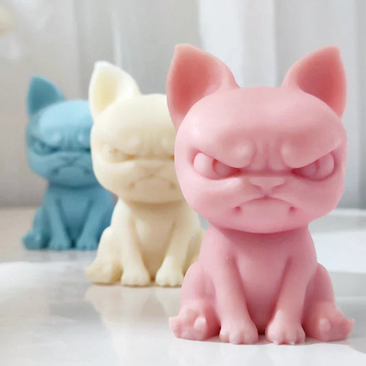 Adorable Angry Puppy Silicone Candle Mould