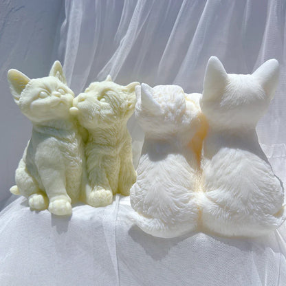 Dog Kiss Cat Candle Silicone Mould