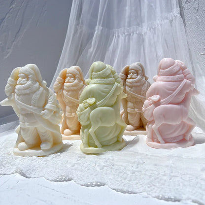 Deer Santa Claus Candle Mould - Christmas Art Sculpture