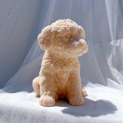 Cute Labradoodle Dog Silicone Candle Mould