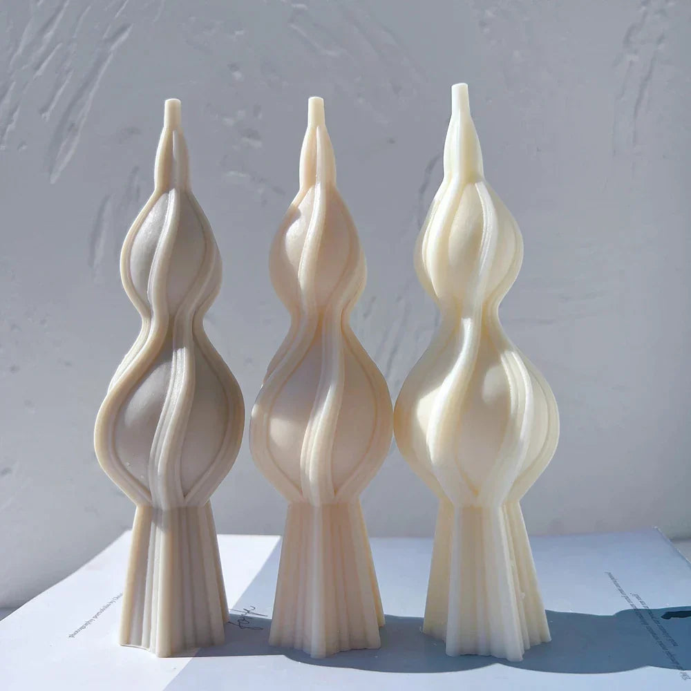 Tall Swirl Candle Silicone Moulds