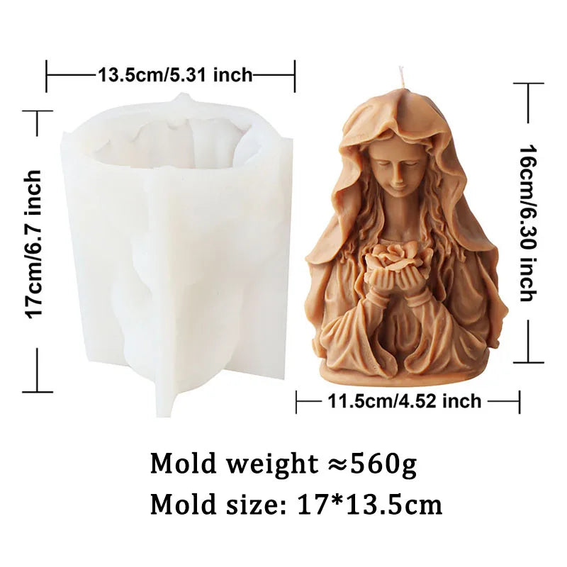 Madonna of the bouquet Candle Silicone Mould