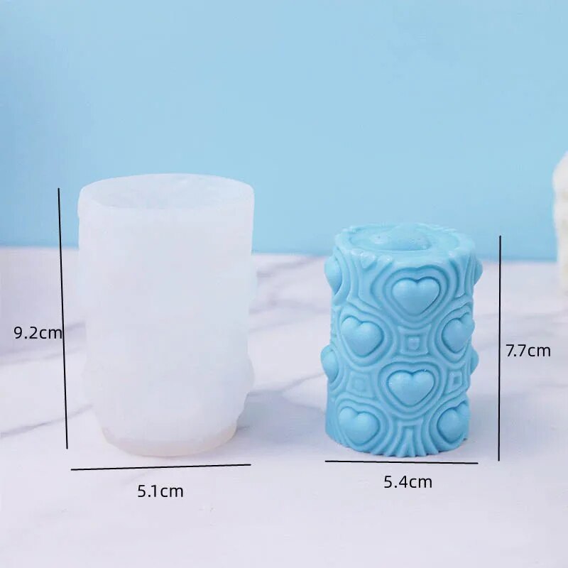Romantic Heart Column Candle Mould