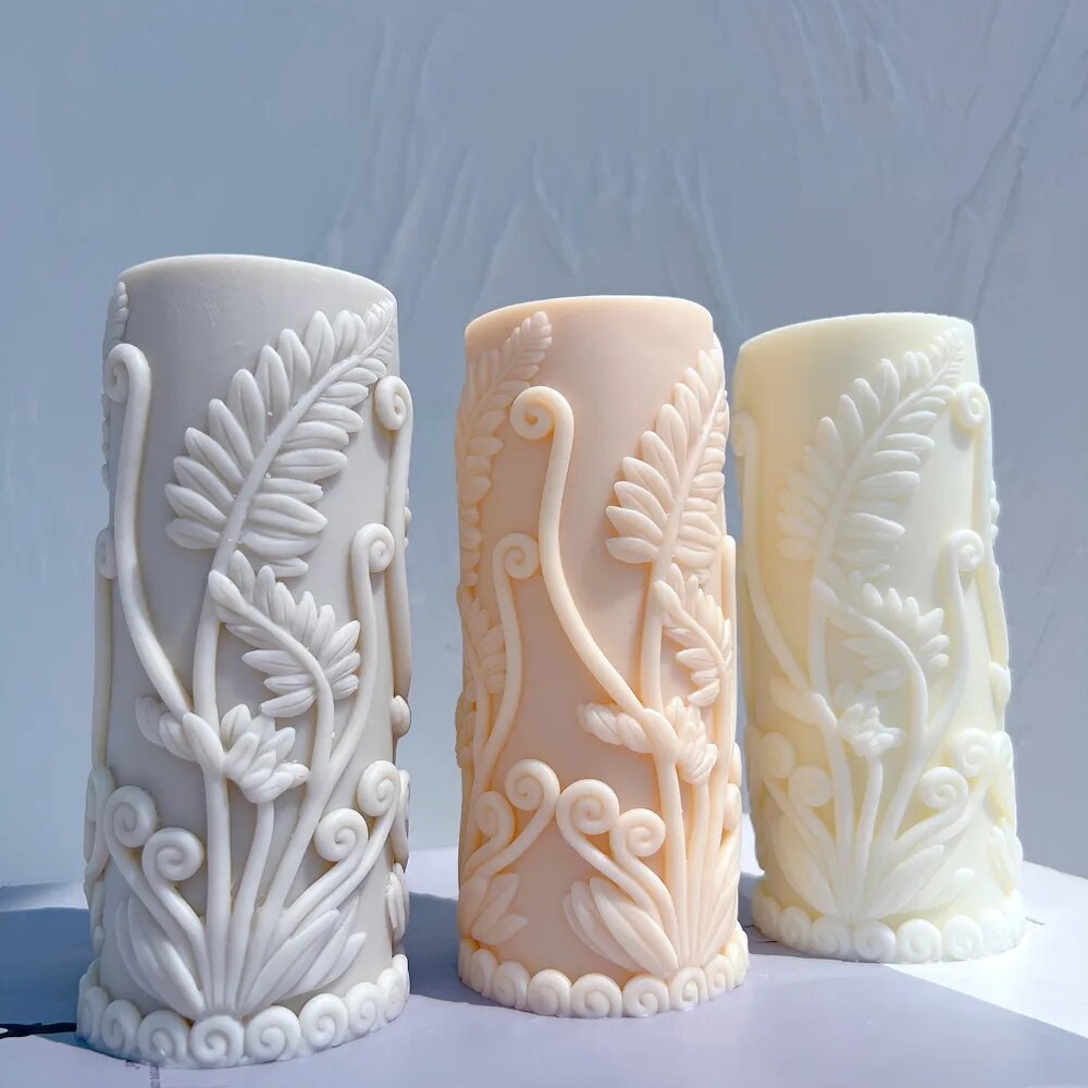 Fern Pillar Candle Mould