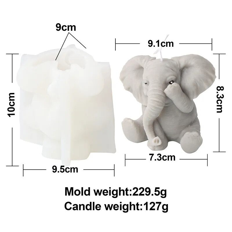 Cute Elephant Candle Mould