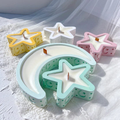 Eid Mubarak Candle Vessel Mould - Moon & Star