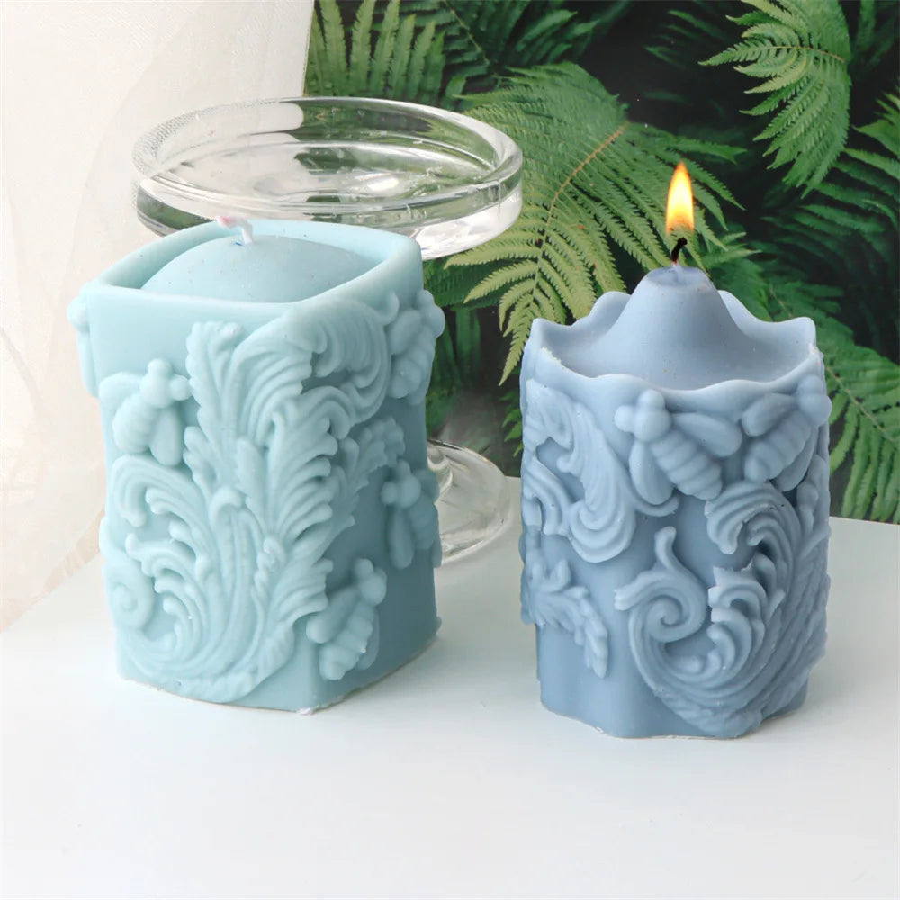 Honey Bee Blossom Pillar Candle Mould